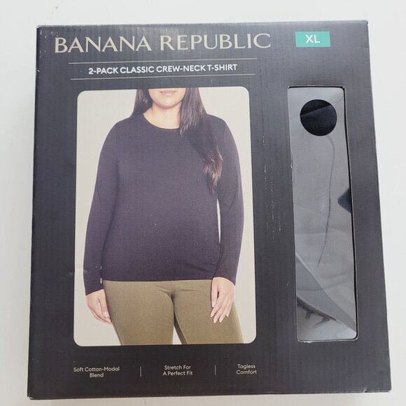 NEW Banana Republic Based Layer Women's XL 2-Pack  Crew Neck T-Shirts // 26CT - Picture 1 of 8
